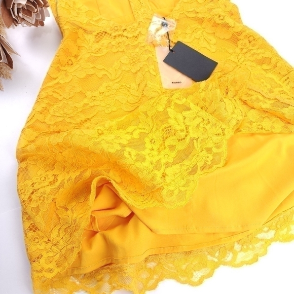 New Revolve NBD x Naven Yellow Embroidered Gorgeous Low Back Dress Sz Xs - Picture 9 of 16